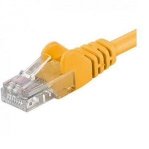 Patchcord UTP RJ45-RJ45 Cat.5e 0.25m, galben, "UTP-5E-0.25-Y" (timbru verde 0.08 lei)