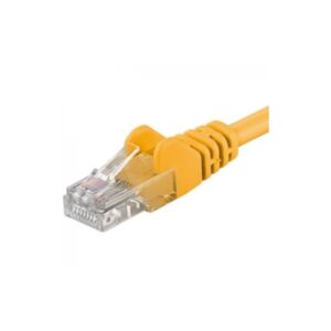 Patchcord UTP RJ45-RJ45 Cat.5e 0.5m, galben, "UTP-5E-0.5-Y" (timbru verde 0.08 lei)