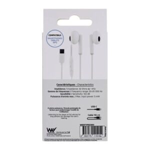 TNB WAY WIRED USB-C EARPHONES "WESTYPECWH" (timbru verde 0.18 lei)