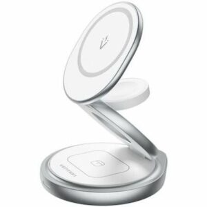 Statie incarcare wireless 3in1  Vention, MagSafe, telefon 15W, ceas 2.5W, casti 3W, fast charge, pliabil, magnetic, 1 x USB-C incarcare, argintiu, "FGEI0" (timbru verde 0.18 lei) - 6922794783812