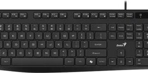 TASTATURA Genius "KB-117S", USB, cu fir, silentioasa, 104 taste, negru, "31300017400" (timbru verde 0.8 lei)