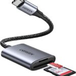 CARD READER extern Ugreen, "CM401" interfata USB Type-C 3.1, citeste/scrie: SD, microSD viteza pana la 480Mbps,  suporta carduri maxim 2 TB, metalic, gri "80888" (timbru verde 0.03 lei) - 6957303888887