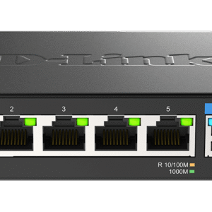 SWITCH D-Link unmanaged 7 porturi, 5 porturi Gigabit, 2 porturi 2.5 Gigabit, carcasa metalica "DMS-107" (timbru verde 1.5 lei)