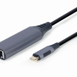ADAPTOR RETEA GEMBIRD , extern, USB-C Type-C, port RJ-45, 1000 Mbps, cablu 0.15m, grey, "A-USB3C-LAN-01" (timbru verde 0.03 lei)