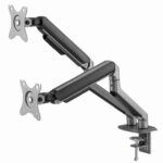 SUPORT de birou Gembird, pt 2 TV/monitor plat, diag. max 17-32 inch, rotatie, inclinare, pivotare, max 9 kg, space-grey, "MA-DA2-05"