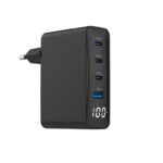 ALIMENTATOR retea 220V GEMBIRD, universal, 1 x USB-A QC3.0 + 3 x USB-C 3A , max. 100W PD GaN, LCD, protectie: scurtcircuit, supraincarcare, supratensiune, supraincalzire, negru, "TA-UC-PDQC100LCD-01-BK" (timbru verde 0.18 lei)