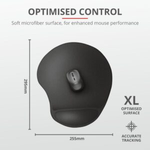 Mouse PAD TRUST, "Bigfoot XL ", cu gel, cauciuc si material textil, 295 x 255 x 19 mm, negru, "TR-23728"