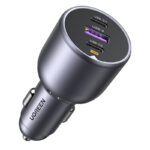 INCARCATOR auto Ugreen, "EC705" 1 x USB, 2 x USB Type-C total output 130W, pt. bricheta auto, negru "35025" (timbru verde 0.8 lei)