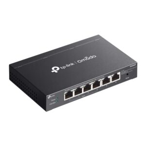 SWITCH TP-LINK Omada easy managed, 6 porturi Gigabit (4 porturi POE+ buget total 65W), carcasa metalica "ES206GP" (timbru verde 2 lei)
