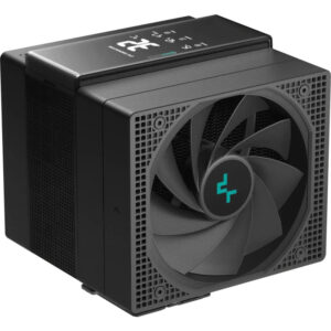 COOLER DeepCool "ASSASSIN IV VC VISION" skt. Intel si AMD, racire cu aer, vent. 1 x 140mm + 1 x 120mm, 500 - 1800 rpm, 7 heatpipes, inaltime 172mm, afisaj digital,"R-ASN4-BKNVMD-G"  (timbru verde 0.8 lei)