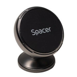 SUPORT auto magnetic SPACER pt. SmartPhone, Metalic,fixare prin adeziv, Magnetic, 4 SuperMagneti N50, rotire 360 grade, negru, "SPCH-MAG-FIX-03"
