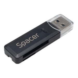 CARD READER extern SPACER, interfata USB 3.0,  citeste/scrie: SD, micro SD, Negru, "SPCR-USB3-02"  (timbru verde 0.18 lei)