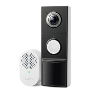 SONERIE VIDEO Smart TP-LINK, rezolutie 2K, 5 Mpix, night vision color, alarma antifurt, IP66, acumulator 10000mAh "Tapo D235" (timbru verde 0.8 lei)
