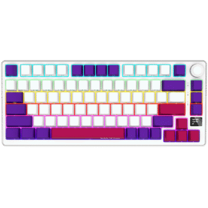 LORGAR KBP7075W, Wireless 75% Mechanical Gaming Keyboard Pro, White, EN layout "LRG-KBP7075W-WH-US" (timbru verde 0.8 lei)