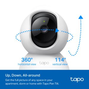 CAMERA IP TP-LINK, include 2 bucati Tapo C200, wireless, cube, pt. interior, dist. IR 9 m, tip lentila fixa 4 mm, 2 Mpx, microfon, carcasa plastic, slot SD card, "Tapo C200P2" (timbru verde 0.8 lei)