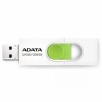 MEMORIE USB 3.2 ADATA 256 GB, retractabila, alb & verde, carcasa plastic "AUV320-256G-RWHGN" (include timbru verde 0.01 lei)