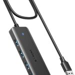 HUB extern Ugreen, "CM219" porturi USB: USB 3.0 x 4, conectare prin USB 3.0, aluminiu, lungime 60 cm, gri, "25946" (timbru verde 0.8 lei) - 6941876229468
