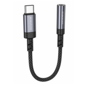 ADAPTOR Borofone "BV24" , USB Type-C (T) la Jack 3.5" (M), corp metalic, gri "6941991118999" (timbru verde 0.18 lei)
