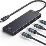 HUB extern Ugreen, "CM806" porturi USB Type-C: USB Type-C 3.2 x 4, conectare prin USB Type-C, lungime 0.5 m, negru, "35584" (timbru verde 0.8 lei) - 6941876235841
