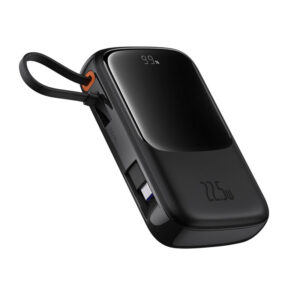 POWER BANK Baseus Qpow Pro+, display, capacitate 10000mAh, 22.5W, 1 x USB; 1 x USB Type-C, cablu integrat 1 x USB Type-C, total 5V/2.4A, negru, "P10067101113-00" (timbru verde 0.98 lei) - 6932172652463