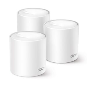 MESH TP-LINK, wireless, router AX1500, pt interior, 1500 Mbps, port LAN, WAN, 2.4 GHz | 5 GHz, antena interna x 4, standard 802.11ax, "Deco X10(3-pack)" (timbru verde 2.00 lei)
