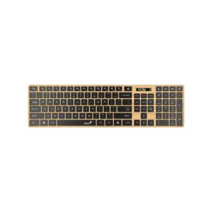 TASTATURA Genius "SlimStar 7250BT", wireless 2.4GHz+Bluetooth, 104 taste slim, tasta Copilot, lemn - negru, "31320004400" (timbru verde 0.8 lei) 4710268263005