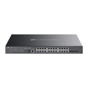 Switch Managed L3 TP-Link, 24-Port Gigabit Lite L3 Managed PoE++ si 4× 10G Slots, buget maxim PoE 500 W, metalic "SG5428XMPP" (timbru verde 2 lei)