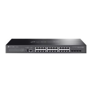 Switch Managed L3 TP-Link, 24× Gigabit RJ45 ports si 4× 10 Gbps SFP+, 1× USB 2.0 Port, fanless, metalic "SG5428X" (timbru verde 2 lei)