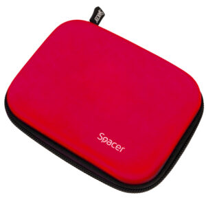 HUSA SPACER, pt HDD/SSD 2.5", buzunar intern plasa, rosu, "SPHD-001-RD"
