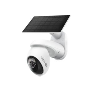 CAMERA IP TP-LINK + PANOU SOLAR, wireless, turret, pt.exterior, dist. IR 9 m, tip lentila fixa 4 mm, 4K 8MP (3840 × 2160 px), microfon, carcasa plastic, slot SD card, "Tapo C660 KIT" (timbru verde 0.8 lei)