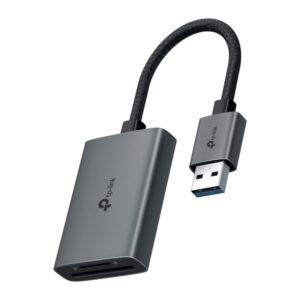 CARD READER extern TP-Link, interfata USB 3.0, citeste/scrie: SD si microSD,  suporta carduri maxim 1 TB, lungime cablu 15 cm, metalic, gri "UA430" (timbru verde 0.03 lei)