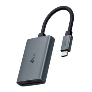 CARD READER extern TP-Link, interfata USB Type-C, citeste/scrie: SD si microSD,  suporta carduri maxim 1 TB, lungime cablu 15 cm, metalic, gri "UA440C" (timbru verde 0.03 lei)