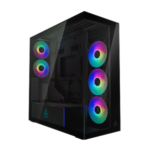 CARCASA Arctic "Xtender Mirror BK VG", mid tower, max 8xfan, 3xP14 ProR ARGB si 2xP12Pro ARGB instalate, PSU shroud 24 LED ARGB, USB-C x 1, USB 3.2 x 2, audio+mic, 7 sloturi expans, negru, "ACPCC00019A" (timbru verde 0.4lei)