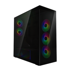 CARCASA Arctic "Xtender VG BK", mid tower, max 8xfan, 3x P14 Pro R A-RGB si 2x P12 Pro A-RGB instalate, shroud 24 LED ARGB, USB-C x 1, USB 3.2 x 2, audio+mic, 7 sloturi exp, GPU vertical, riser PCIe 4.0, negru, "ACPCC00016A" (timbru verde 0.4lei)