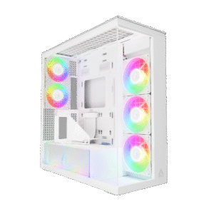 CARCASA Arctic "Xtender VG Wh", mid tower, max 8xfan, 3x P14 Pro R A-RGB si 2x P12 Pro A-RGB instalate, shroud 24 LED ARGB, USB-C x 1, USB 3.2 x 2, audio+mic, 7 sloturi exp, GPU vertical, riser PCIe 4.0, alb, "ACPCC00017A" (timbru verde 0.4lei)