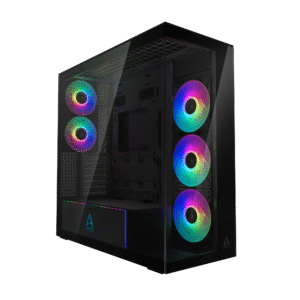 CARCASA Arctic "Xtender Mirror BK", mid tower, max 8xfan, 3xP14 ProR ARGB si 2xP12Pro ARGB instalate, PSU shroud 24 LED ARGB, USB-C x 1, USB 3.2 x 2, audio+mic, 7 sloturi expans, negru, "ACPCC00018A" (timbru verde 0.4lei)