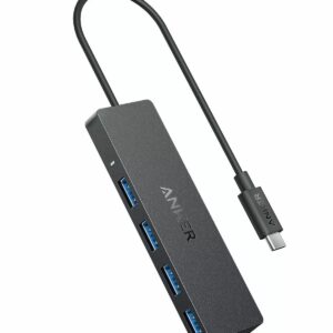 HUB Anker, 4-in-1, USB 3.0 x 4 porturi, incarcare prin USB Type-C, viteza 5 Gbps, conectare prin USB-C, negru, "A8309G11" (timbru verde 0.18 lei - 0194644177737