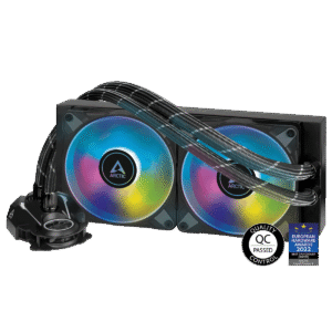 COOLER Arctic "Liquid Freezer III Pro 240 ARGB", skt. LGA1851, LGA 1700, AM4, AM5, racire cu lichid, 2 x 120mm P12 Pro, 600 - 3000 RPM, ARGB adresabil, negru "ACFRE00182A" (timbru verde 2.00 lei)