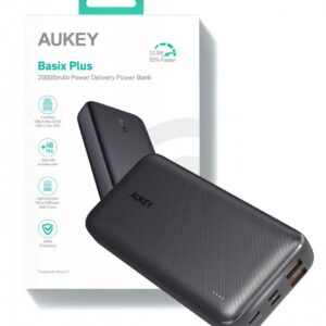 POWER BANK Aukey 20.000 mAh, 18W incarcare rapida 5-in-1, 1 x USB-C, 2 x USB-A, 1 x USB-Lighting, 1 x Micro-USB, 386g, negru, "EU001-LLTSN1018450C" (timbru verde 0.98 lei) - 608119200047