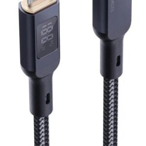 Cablu alimentare si date Aukey, USB Type-C (T) la USB Type-C (T), 1.8m, 480 Mbps, 100W, braided, negru, "LLTSN1041219" (timbru verde 0.08 lei) -689323785353