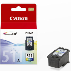 Cartus Cerneala Original Canon Color, CL-511, pentru Pixma IP2700|MP230|MP240|MP250|MP260|MP270|MP280|MP282|MP480|MP490|MP495|MX320|MX330|MX340|MX350|MX360|MX410|MX420 , 244, (timbru verde 0.15 lei), "2972B001AA"
