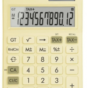 Calculator de birou Canon, LS-125KB PYL, Pastel Yellow, LCD 12-digit, dim.car. 18.6 mm, Dual-Power (solara si baterie LR44), dim. 147x106x25mm, 117g, (incl.TV 0.80lei),"6818C002AA"