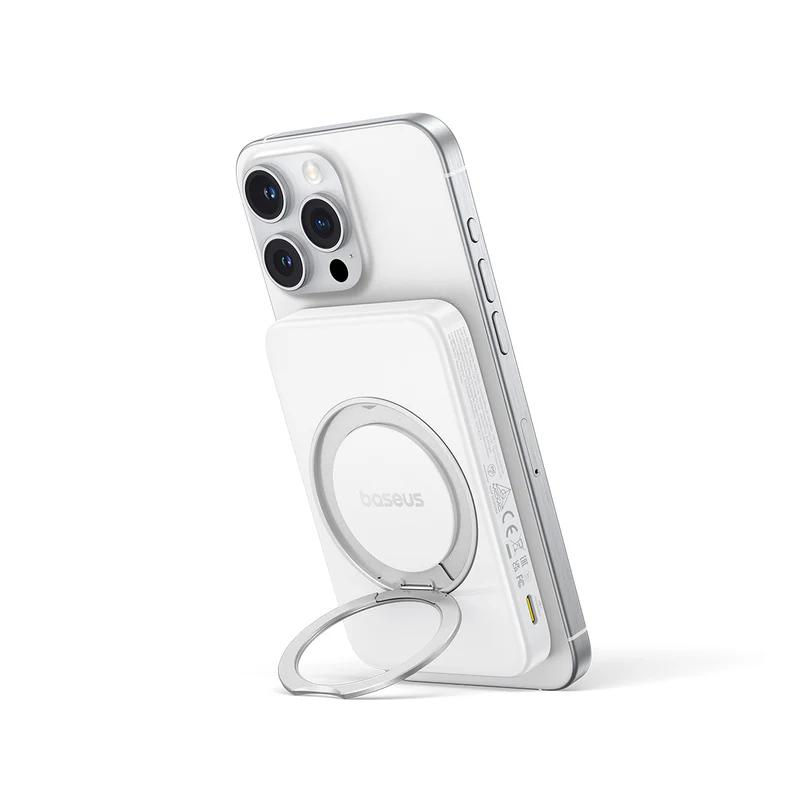 POWER BANK Baseus PicoGo Qi2 Magnetic, 5000mAh, PD 20W, 1 x USB Type-C, incarcare wireless Qi2 15W, prindere magnetica Iphone, include cablu USB Type-C la USB Type-c 30cm, alb "P10076800213-01" (timbru verde 0.98 lei) - 6932172677626 - imagine 2