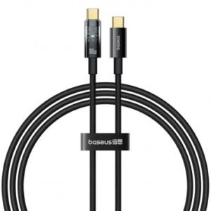 CABLU alimentare si date Baseus Explorer, Fast Charging Data Cable pt. smartphone, USB Type-C la USB Type-C 100W, oprire automata incarcare, braided, 2m, negru "P10319704111-00" (timbru verde 0.08 lei) - 6932172660604