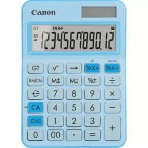 Calculator de birou Canon, LS-125KB PBL, Pastel Blue, LCD 12-digit, dim.car. 18.6 mm, Dual-Power (solara si baterie LR44), dim. 147x106x25mm, 117g, (incl.TV 0.80lei),"6819C003AA"