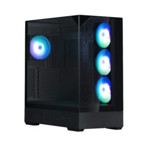 CARCASA Zalman "P40 Prism Plus", middle tower, gaming, fara sursa, suporta 9xfan, 4xfan inclus, PSU shroud, afisaj electronic, USB Type-C x 1, USB 3.1 gen1 x 2, audio+mic, 7 sloturi expansiune, negru, "P40 Prism Plus Black" (timbru verde 0.32lei)