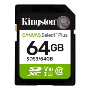 CARD SD KINGSTON, 64 GB, SDHC, clasa 10, standard UHS-I U1, "SDS3/64GB" (timbru verde 0.03 lei)
