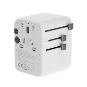 ADAPTOR GEMBIRD, universal, conectori: US/UK/EU/AU, 2x USB Type-C PD 70W, 2x USB-A 15W, siguranta 10A, max. 2500W, alb, "TPA-2A3C70-01-W" (timbru verde 0.8 lei)