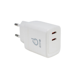 ALIMENTATOR retea SPACER Power Delivery, GaN, 2 x USB Type-C PD (max 45W) "SPAR-TYPECQ-03" (timbru verde 0.18 lei)