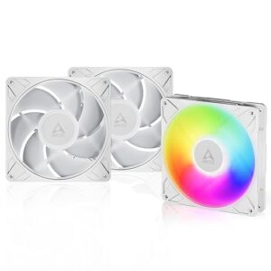 Set 3 ventilatoare Arctic "P14 Pro A-RGB", 140mm, 400 - 2500 rpm, FDB, 110 cfm, 4-Pin Fan Plug + 4-Pin Socket, RGB: 3-Pin A-RGB Plug + 3-Pin Socket, lungime cablu 400 mm + 80 mm Daisy-Chain, alb, "ACFAN00321A" (timbru verde 0.54lei)